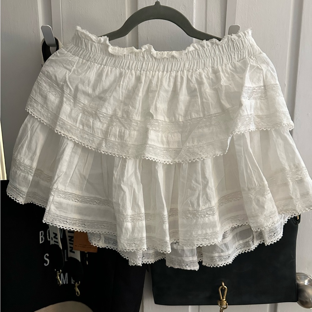 LSF White Ruffle Mini Skirt